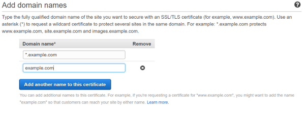 AWS Domain Certificate